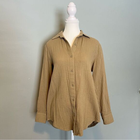 Aritzia Wilfred Free Sail Gauze Button Down Shirt Size 2XS - Picture 4 of 8